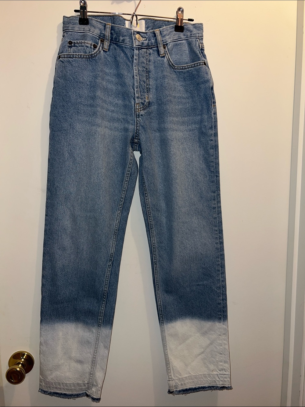 Rails Two-Tone Blue and White Slouchy Straight-Leg Jeans